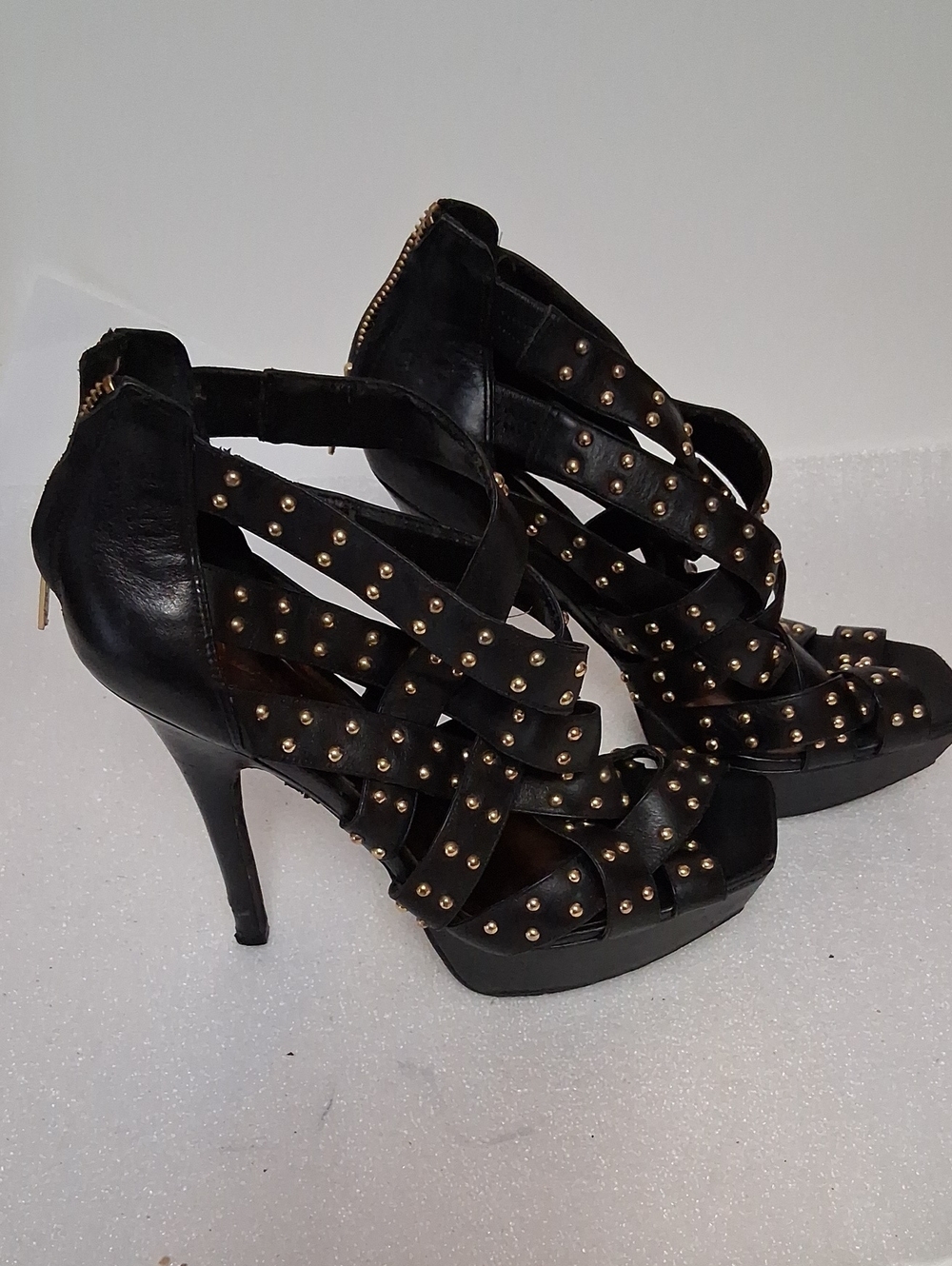 Jessica Simpson Black Strappy Studded High Heels
